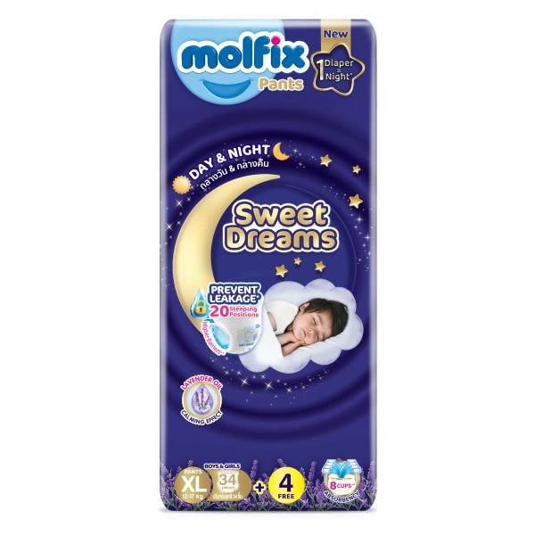 Tã quần Molfix Sweet Dreams size XL 34 + 4 miếng (12 - 17 kg) 1